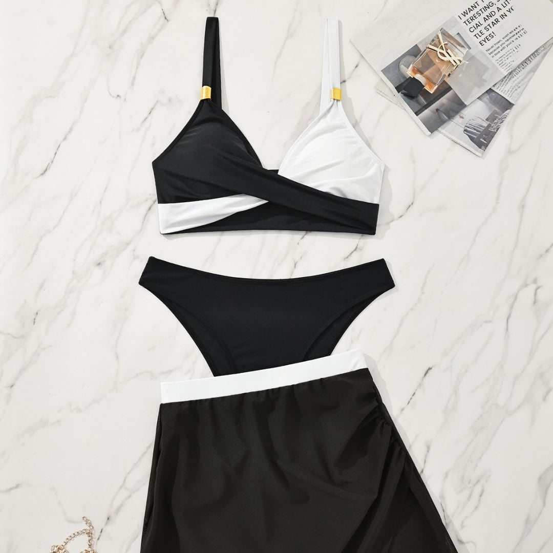 Damen Sportlicher Bikini mit lässigem Wickelrock Drune