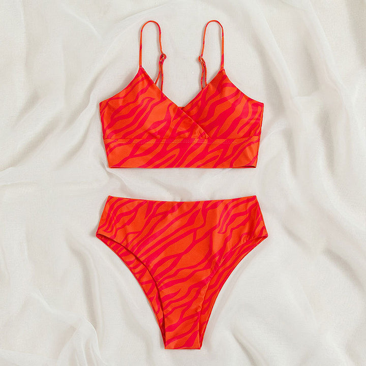 Damen Triangel-Bikini-Set mit modischem Wickelschnitt Drune