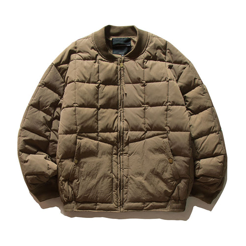 Herren Boxy-Stepp-Bomberjacke mit kubischer Wattierung und Rippenkragen Drune