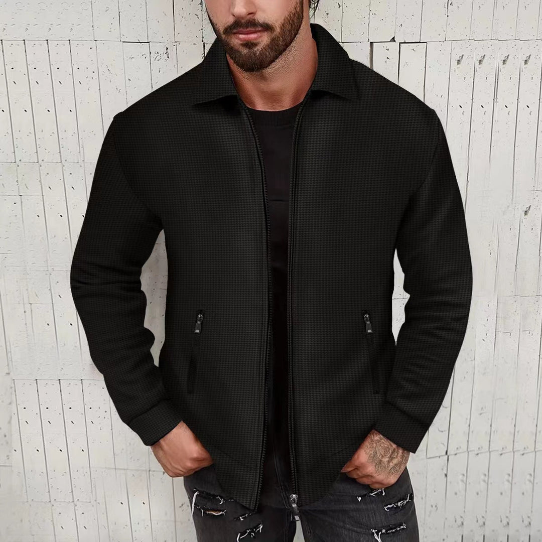 Herren Strickjacke im modernen Design mit strukturiertem Obermaterial und praktischen Reißverschlusstaschen Drune