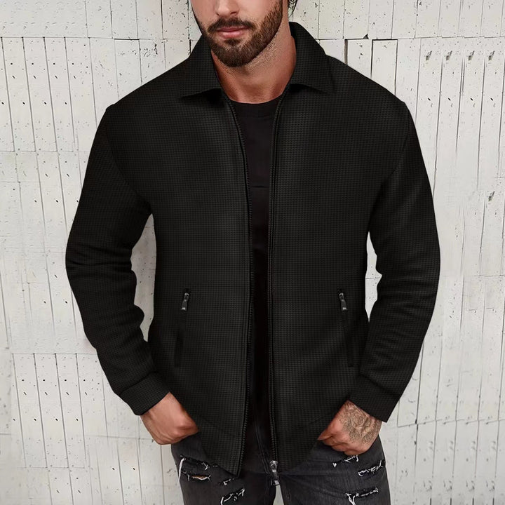 Herren Strickjacke im modernen Design mit strukturiertem Obermaterial und praktischen Reißverschlusstaschen Drune