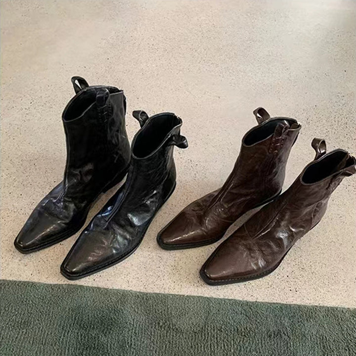 Herren Western-Stiefelette mit spitzer Kappe und Zugschlaufen Drune