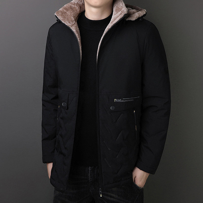 Herren Thermo-Parka mit Teddyfutter und Kapuze Drune