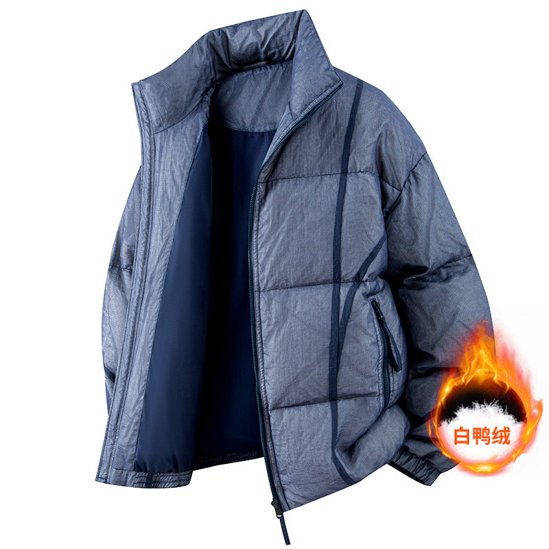 Herren Wattierte Oversize-Steppjacke mit hohem Stehkragen und elastischen Bündchen Drune