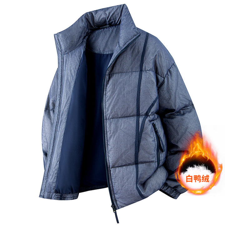 Herren Wattierte Oversize-Steppjacke mit hohem Stehkragen und elastischen Bündchen Drune