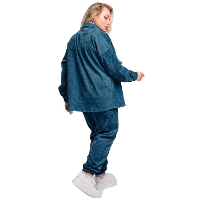 Damen nan Oversized-Cord-Set mit Hemdjacke und Gummizug-Jogpant Drune