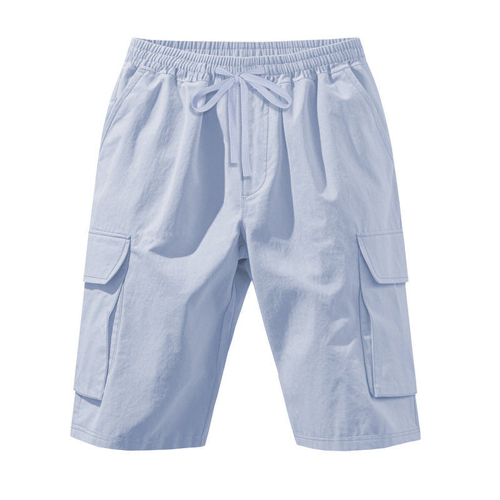 Herren nan knielange Utility-Shorts aus leichtem Baumwollmix mit elastischem Tunnelzugbund und aufgesetzten Klappentaschen Drune