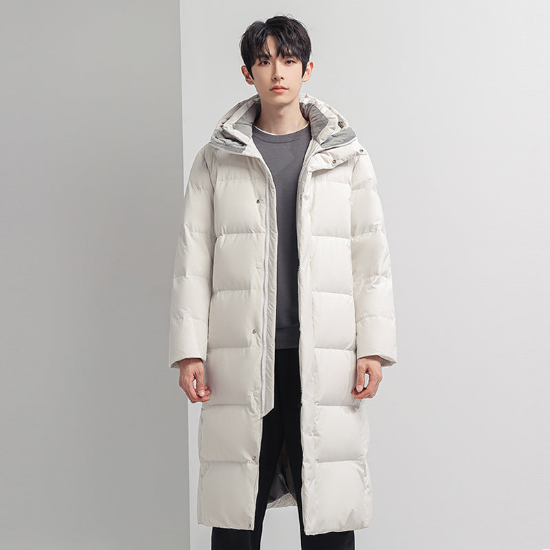 Herren Lange Steppjacke mit Kapuze Drune 1787978142