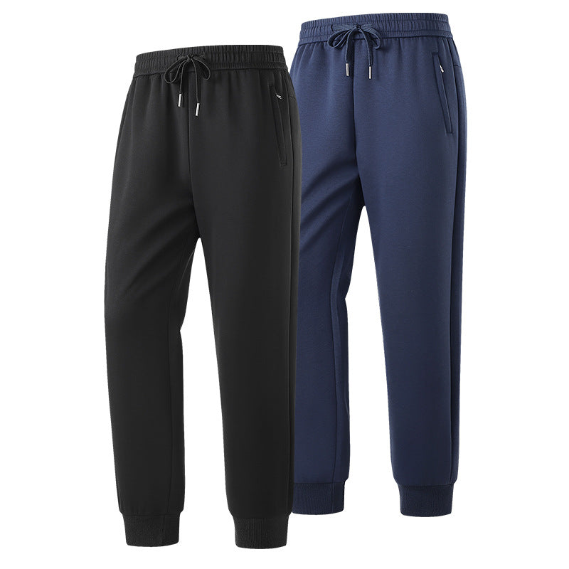 Herren Slim-Fit Freizeithose aus atmungsaktivem Funktionsfleece mit Kordelbund, Reißverschlusstaschen & Rippbündchen Drune