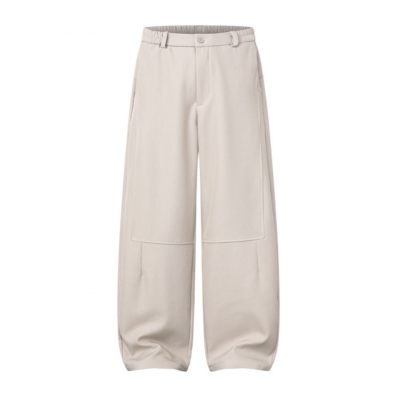 Damen Weite Culotte-Hose mit Kniepatches, elastischem Rückbund und aufgesetzten Taschen Drune