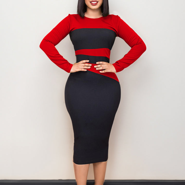 Damen figurbetontes Kleid mit geometrischem Design Drune