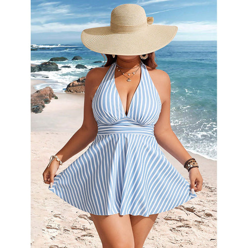 Damen Strandkleid Badeanzug Drune