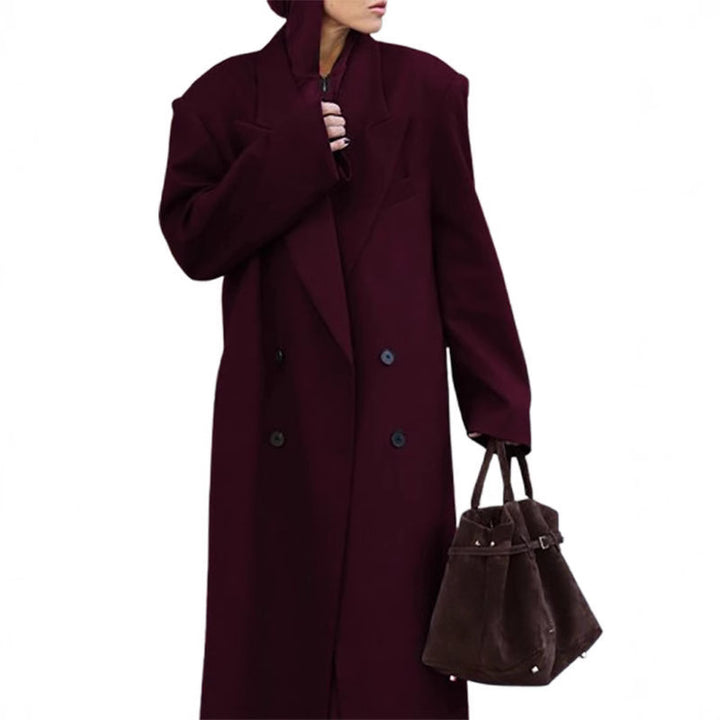 Damen eleganter Wool Coat mit doppelter Knopfleiste Drune