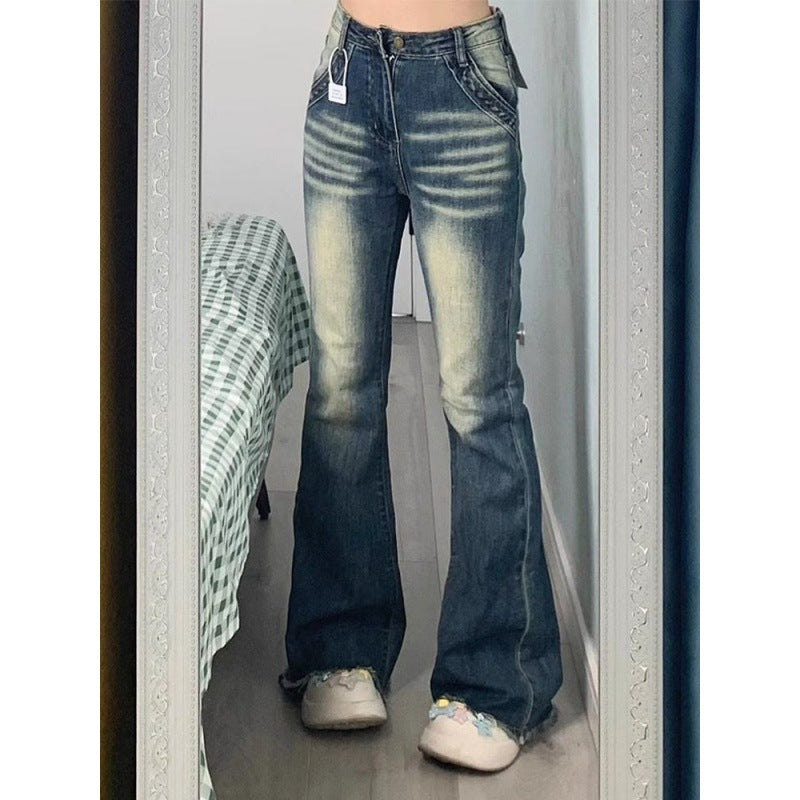 Damen High-Waisted Flared Jeans Drune