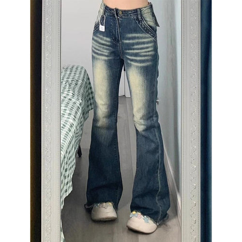 Damen High-Waisted Flared Jeans Drune