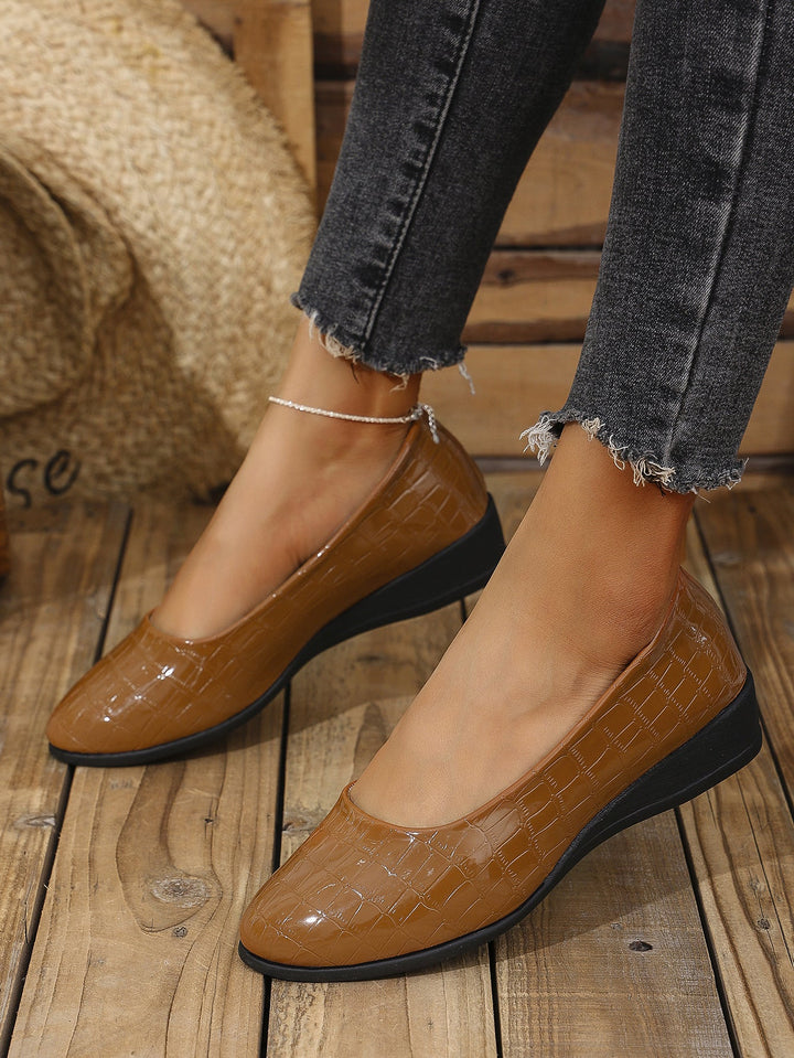 Damen Komfortable Ballerinas mit elegantem Krokodilmuster Drune