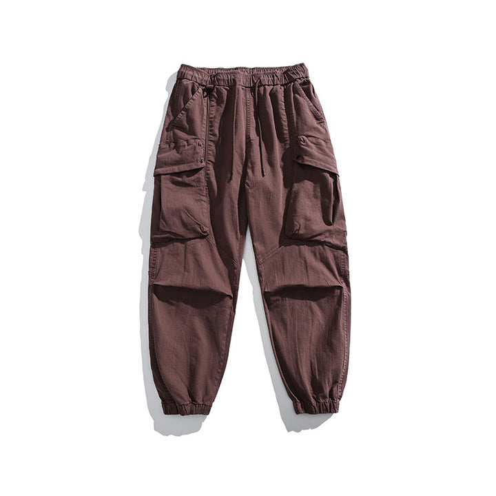 Herren Utility-Cargo-Hose mit elastischem Bund, Multifach-Taschen und Gummbündchen Drune