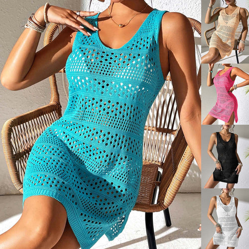 Damen Offenes Strick Strandkleid Drune