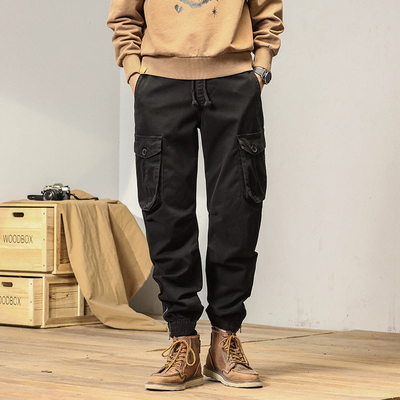 Herren Cargo-Jogginghose im Utility‑Stil mit Tunnelzug, großen Klappentaschen und elastischen Bündchen Drune