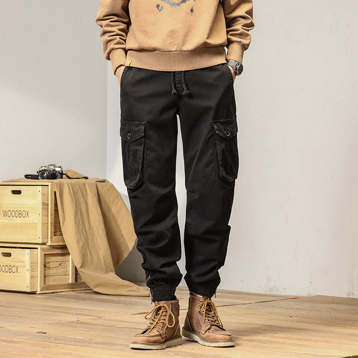 Herren Cargo-Jogginghose im Utility‑Stil mit Tunnelzug, großen Klappentaschen und elastischen Bündchen Drune