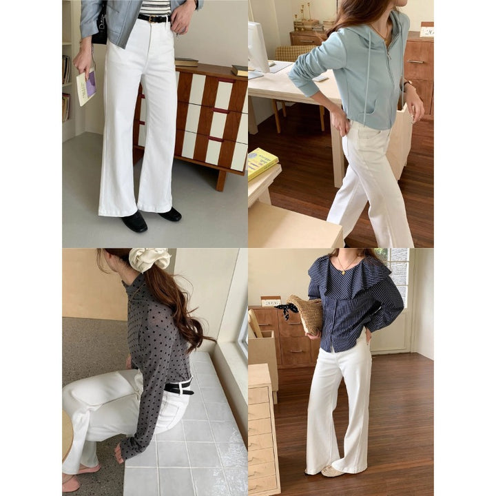 Damen weite Jeans mit hohem Bund Drune