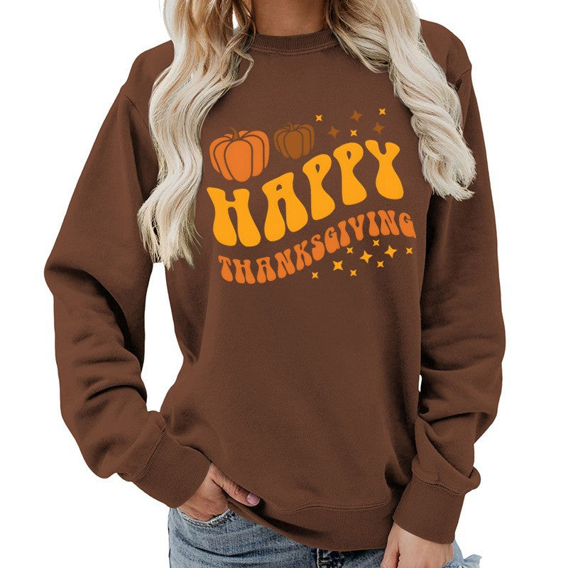 Damen Sweater mit festlichem Pumpkin-Motiv und gemütlicher Passform Drune