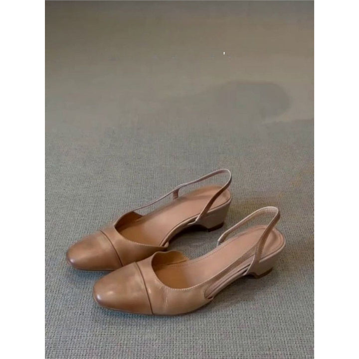 Damen Slingback-Ballerinas mit quadratischer Zehenbox und elastischem Fersenriemen Drune