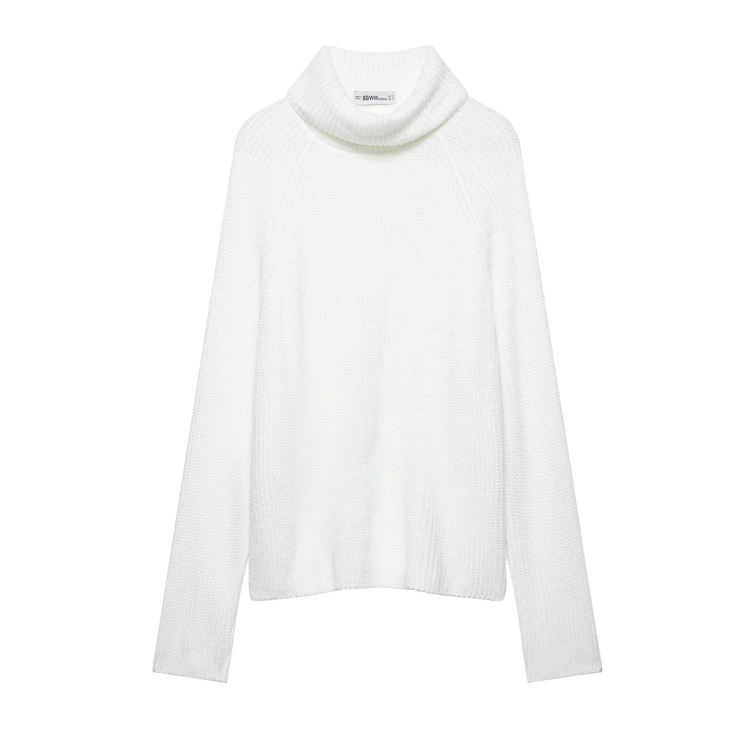Damen Grobgestrickter kurzgeschnittener Rollkragenpullover im Boxy‑Schnitt Drune