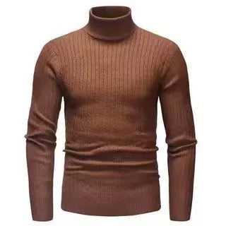 Herren nan schlanker Rollkragenpullover mit Zopfstruktur, feinem Rippstrick und elastischen Bündchen Drune