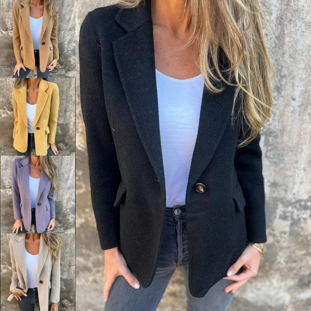 Damen elegante Blazerjacke aus weichem Fleece Drune