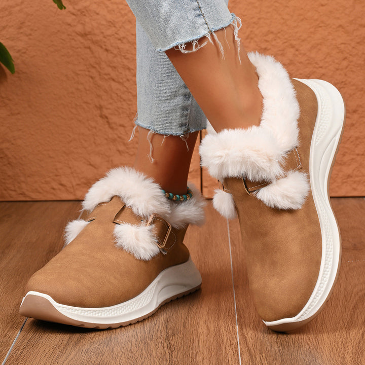 Drune | Plüsch-Fell kurze Stiefel für Damen – Gemütlicher & stylischer Komfort