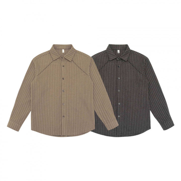 Herren Boxy-Hemd mit Nadelstreifen, Raglanärmeln und soften Flanellgriff Drune