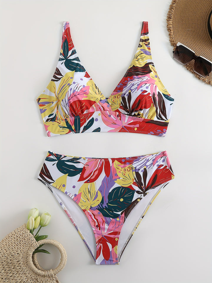 Damen Bikiniset mit auffälligem floralem Design und komfortablem Schnitt Drune