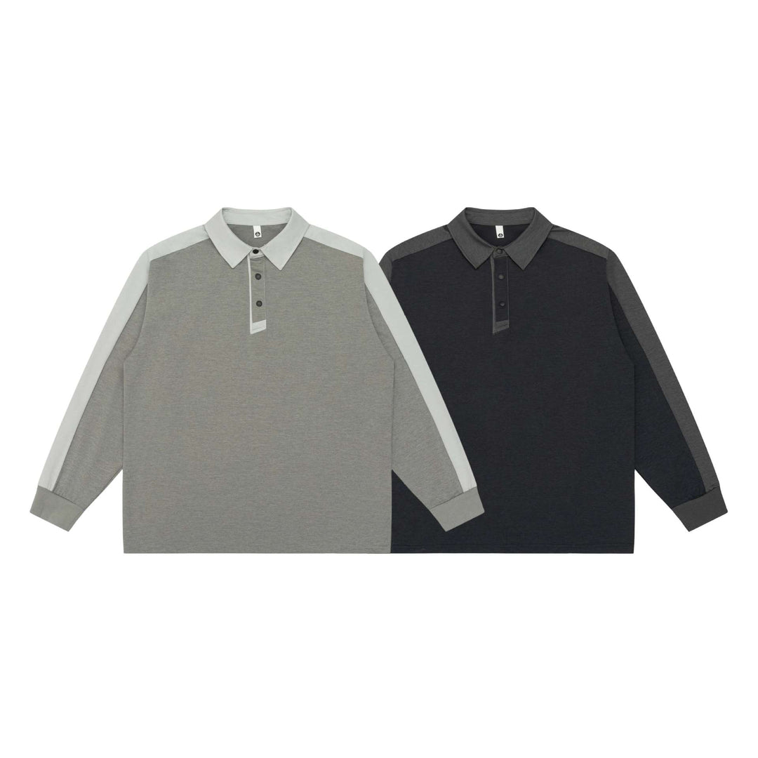 Unisex Retro-inspiriertes Polo-Sweatshirt mit Raglanärmeln und Halbknopfleiste Drune