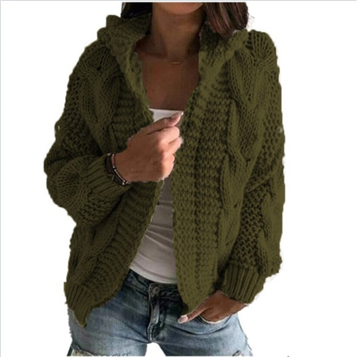 Damen Grobstrickcardigan mit offenem Kragen und voluminösen Ärmeln Drune