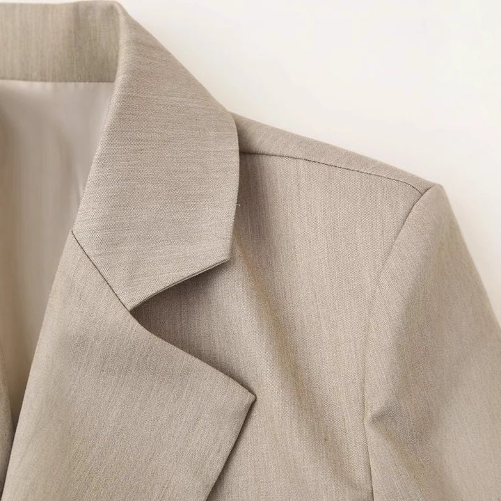 Damen nan taillierter Doppelreiher-Blazer mit fallendem Revers, innen gefüttert und schmaler Silhouette Drune