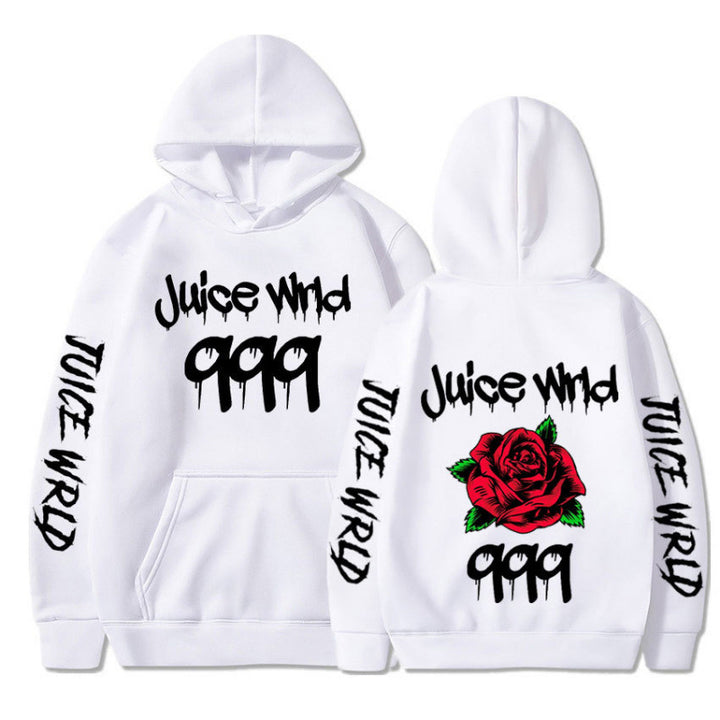 Damen Kapuzenpullover mit auffälligem Grafikdesign und romantischem Rosenmotiv Drune