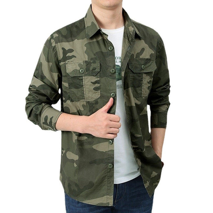 Herren  Utility-Hemdjacke mit zwei Klappbrusttaschen und geradem Schnitt Drune