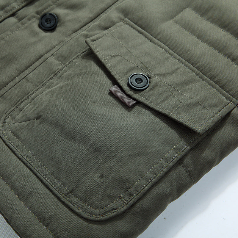 Herren Thermo-Canvasparka mit durchgehendem Teddyfutter und abnehmbarer Kunstfellkapuze Drune