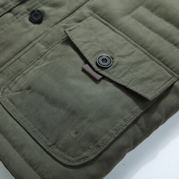 Herren Thermo-Canvasparka mit durchgehendem Teddyfutter und abnehmbarer Kunstfellkapuze Drune