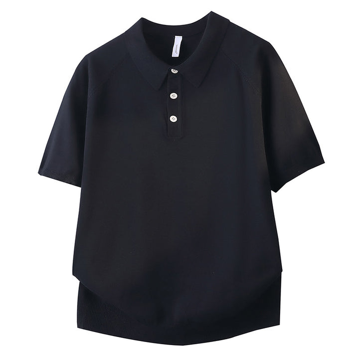 Damen Modisches Kurzarm-Polohemd mit strukturiertem Design Drune