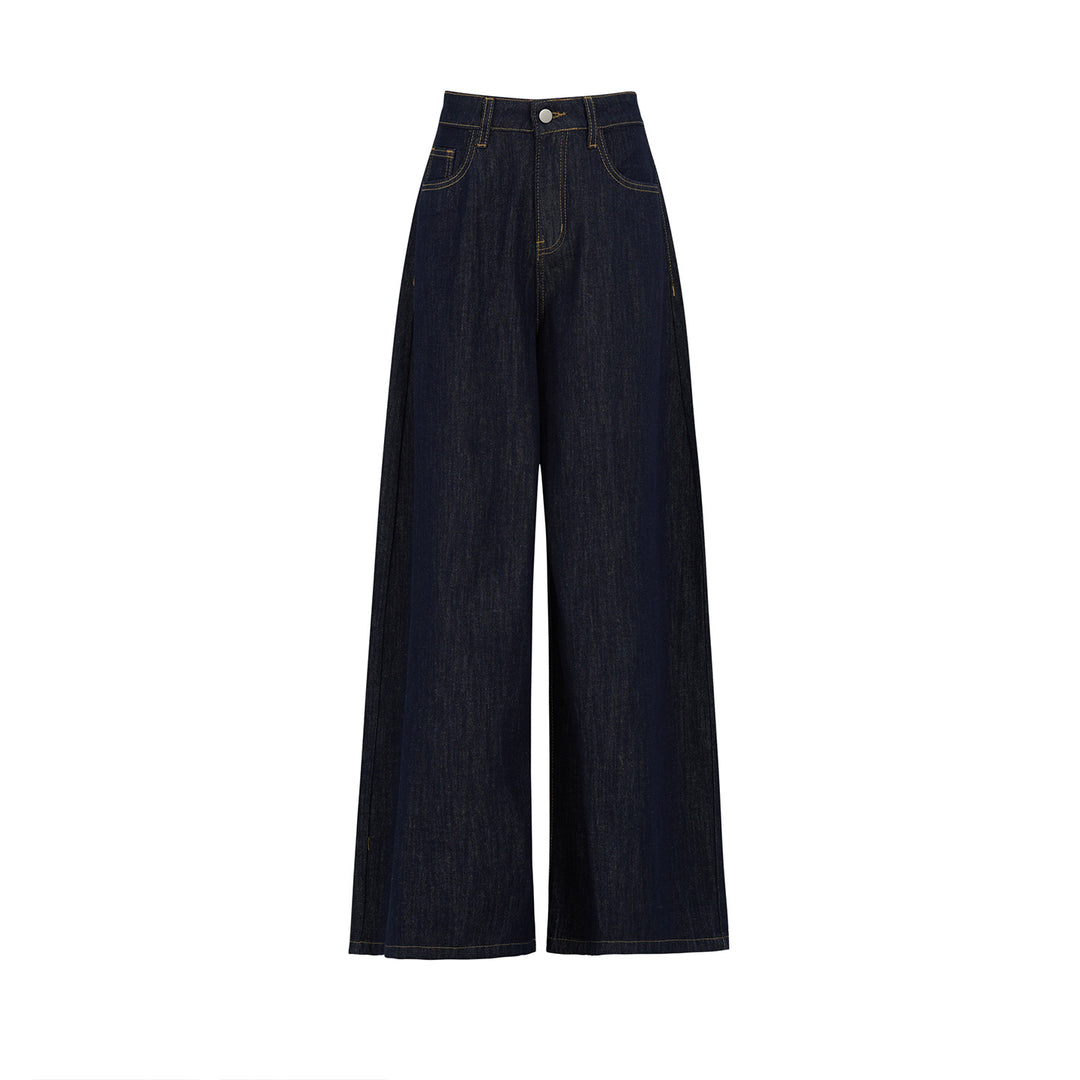 Damen Hochgeschnittene Weite Jeanshose mit extra weitem Bein Drune