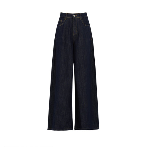 Damen Hochgeschnittene Weite Jeanshose mit extra weitem Bein Drune