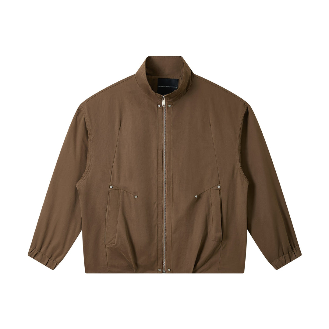 Herren Kurz geschnittener Utility-Blouson mit hohem Funnelkragen und Pattentaschen Drune
