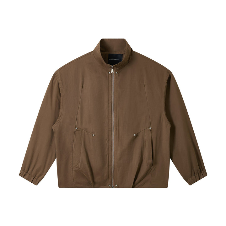 Herren Kurz geschnittener Utility-Blouson mit hohem Funnelkragen und Pattentaschen Drune