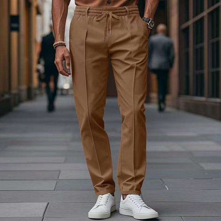 Herren elegante Freizeit-Hose mit elastischem Bund und seitlichen Eingrifftaschen Drune