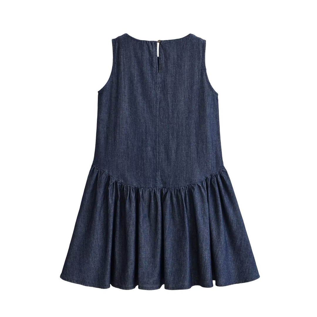 Damen Sommerkleid mit voluminösem Rocksaum und raffiniertem Schnürdetail Drune