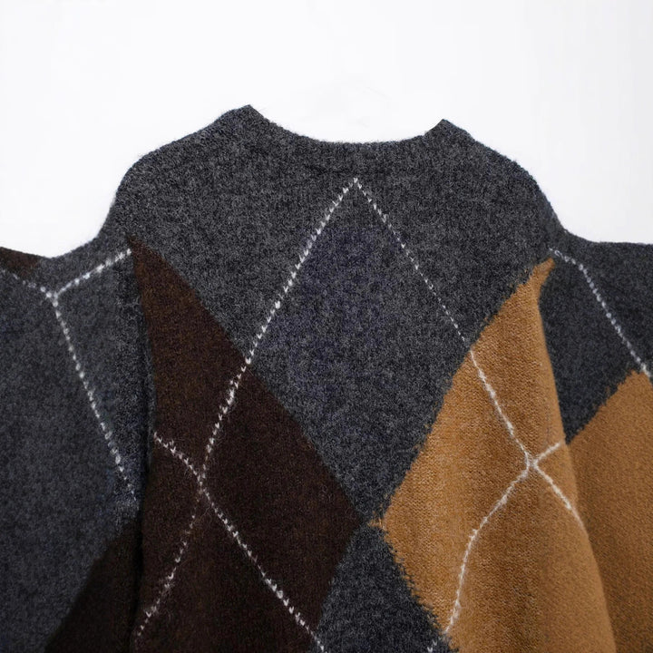 Damen Kuscheliger Pullover im modernen Rautenmuster Drune