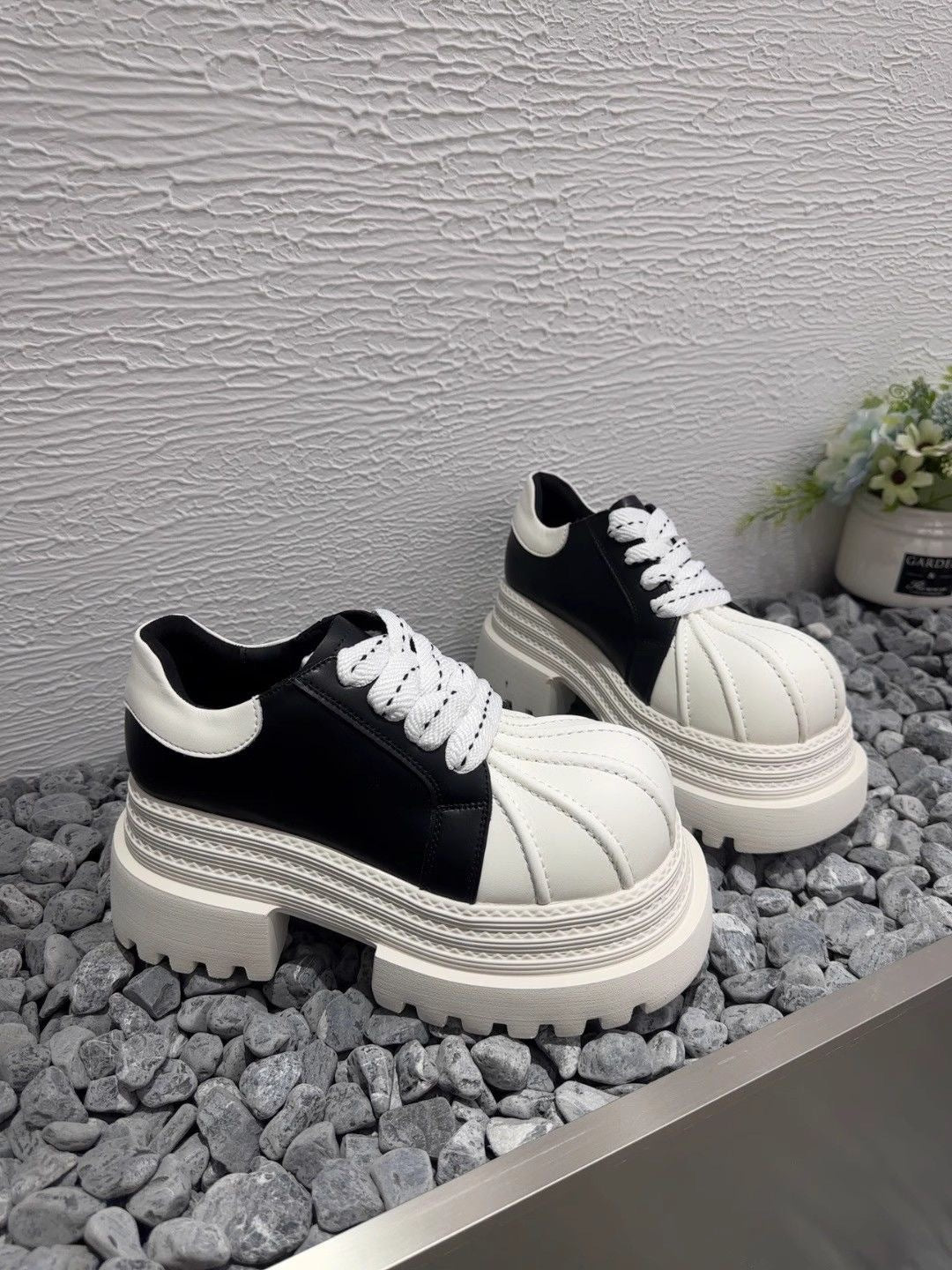 Damen Modische Chunky Sneakers mit robuster Plateau-Sohle Drune