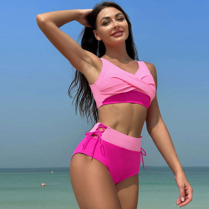 Damen Hochgeschnittener Bikini mit verstellbaren Trägern Drune